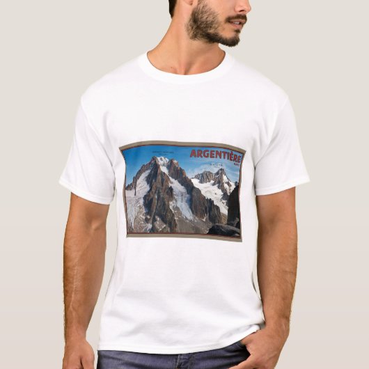 Argentiere - Uitzicht van Groands Montets T-shirt (Voorkant)