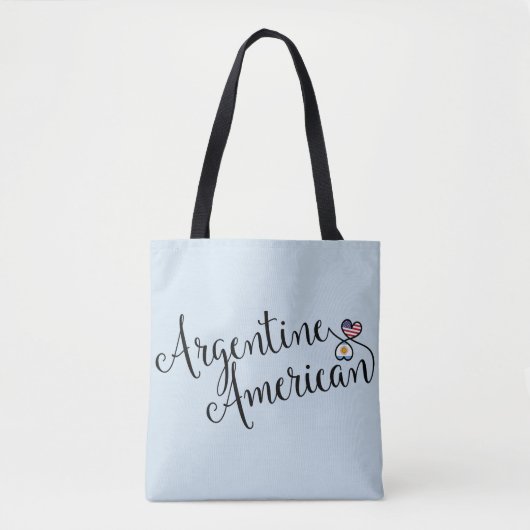 Argentijns Amerikaans Geëxtrudeerde Harten Boodsch Tote Bag (Voorkant)
