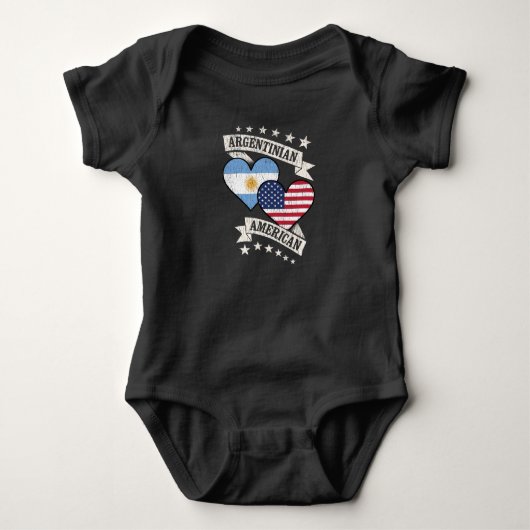 Argentijns Amerikaans Hart Vlaggen Argentinië Amer Romper (Voorkant)