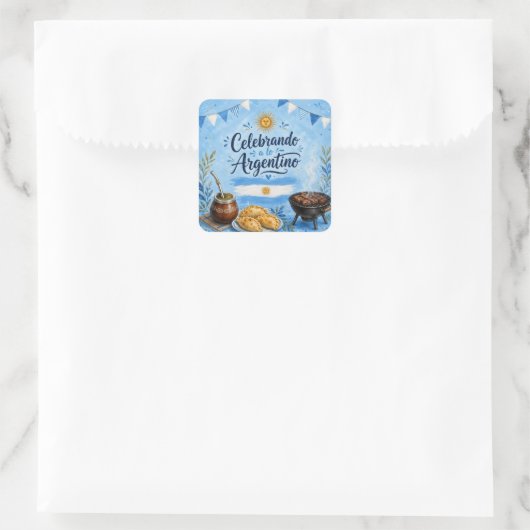 Argentijns Feest Vieren Vierkante Sticker (Tas)