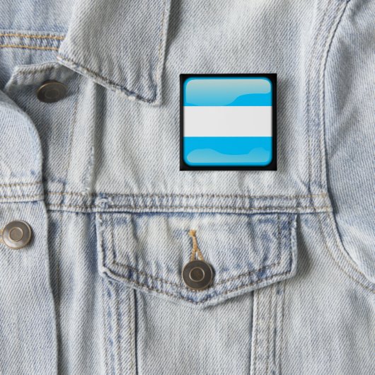 Argentijns gepolijst vierkante button 5,1 cm (In situ)