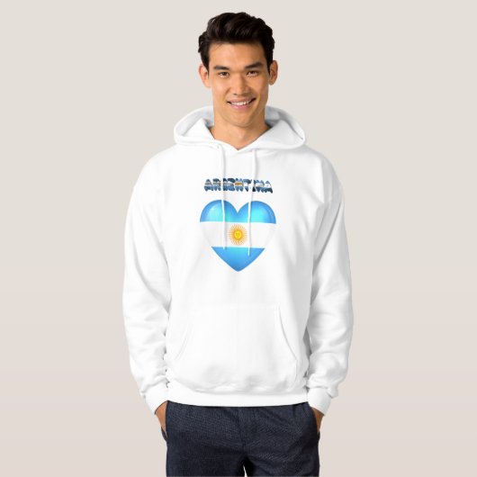 Argentijns hart hoodie (Voorkant volledig)