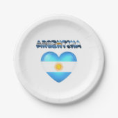 Argentijns hart papieren bordje (Voorkant)