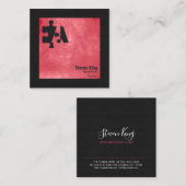 Argentijns recht rood vierkante visitekaartje (Voorkant / Achterkant)