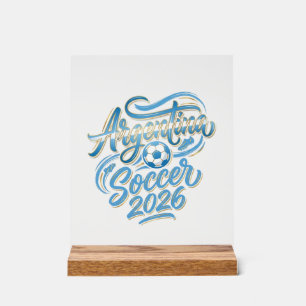 Argentijns Voetbal 2026 Voetbal Vet Land Typografi Acryl Bord