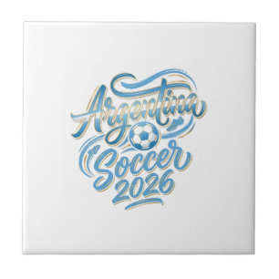 Argentijns Voetbal 2026 Voetbal Vet Land Typografi Tegeltje