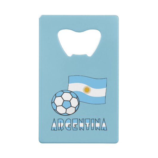 Argentijns Voetbal en vlag Argentinië Creditkaart Flessenopener (Achterkant)