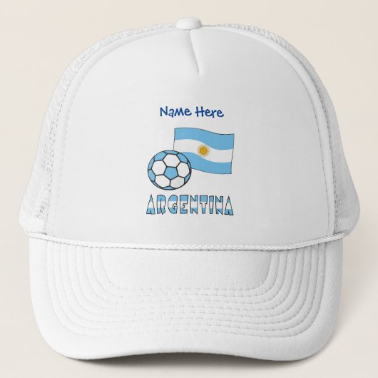 Argentijns Voetbal en vlag gepersonaliseerd Trucker Pet (Voorkant)