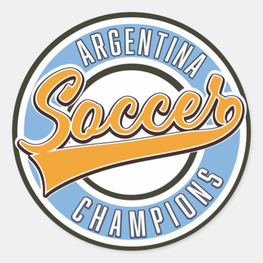 Argentijns Voetbal Kampioen Ronde Sticker (Voorkant)