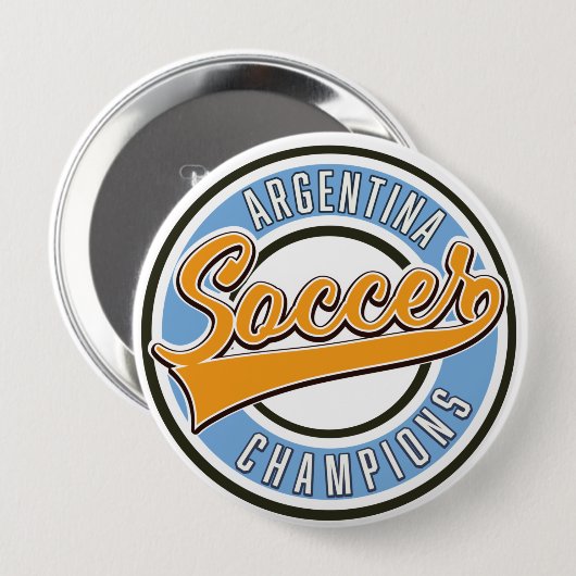 Argentijns Voetbalkampioen Ronde Button 4,0 Cm (Voorkant /achterkant)