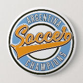 Argentijns Voetbalkampioen Ronde Button 4,0 Cm (Voorkant)