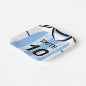 Argentijns voetbalshirt met aangepaste naam, numme papieren bordje (Gebogen)