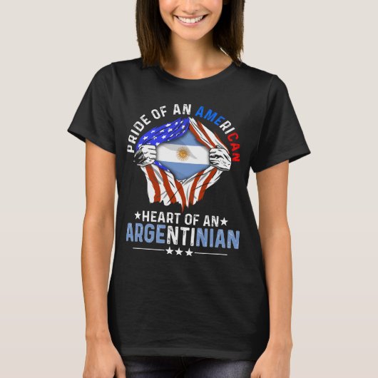 Argentijnse Amerikaanse buitenlandse Argentijnse v T-shirt (Voorkant)