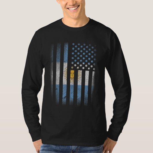 Argentijnse Amerikaanse vlag Argentinië VS Argenti T-shirt (Voorkant)