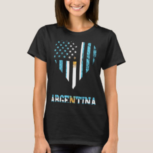 Argentijnse Amerikaanse vlag Heart Argentinië T-shirt