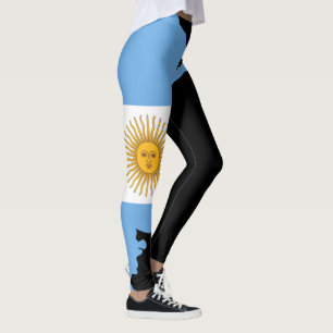 Argentijnse Argentijnse vlag Witte letters op zwar Leggings
