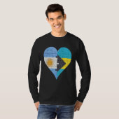 Argentijnse Bahamaanse vlag Heart T-shirt (Voorkant volledig)
