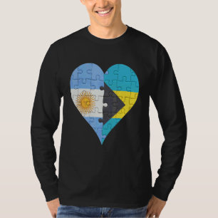 Argentijnse Bahamaanse vlag Heart T-shirt