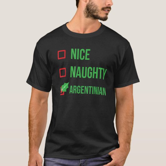 Argentijnse Funny Argentina Pajama Kerstmis T-shirt (Voorkant)