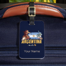 Argentijnse  gaucho met vlaggetje voetbal