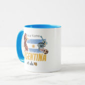 Argentijnse  gaucho met vlaggetje voetbal mok (Voorkant links)