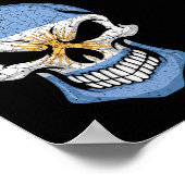 Argentijnse glimlende schedelvlag poster (Hoek)