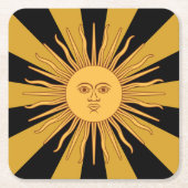 Argentijnse Gouden Zon, Sol de Mayo-feest Kartonnen Onderzetters (Voorkant)