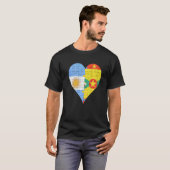Argentijnse Grenadaanse vlag hart T-shirt (Voorkant volledig)