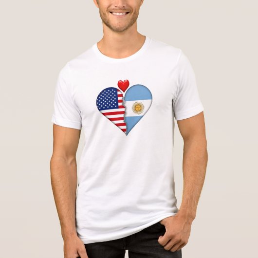 Argentijnse hart vlaggen Spaans erfgoed Tri-Blend Shirt (Voorkant)