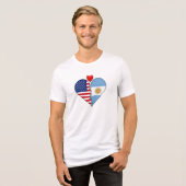 Argentijnse hart vlaggen Spaans erfgoed Tri-Blend Shirt (Voorkant volledig)