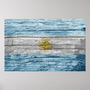 Argentijnse houten vlag poster