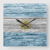 Argentijnse houten vlag vierkante klok (Voorkant)