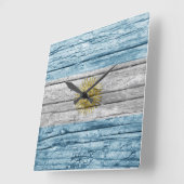 Argentijnse houten vlag vierkante klok (Hoek)