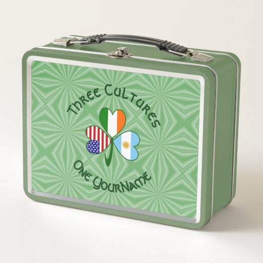 Argentijnse Ierse vlaggen Shamrock Jouw naam (Voorkant)