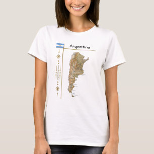 Argentijnse kaart + vlag + titel T-shirt