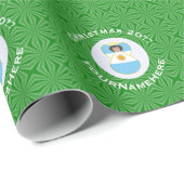 Argentijnse Kerstengel Vlag Persoonlijk Cadeaupapier (Rol Hoek)