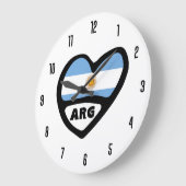 Argentijnse landcode ARG Flag Heart Grote Klok (Hoek)
