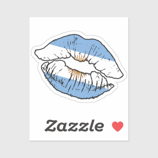 Argentijnse lippenstift liefde vlag sticker (Vel)