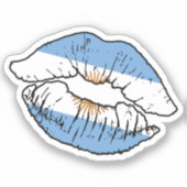 Argentijnse lippenstift liefde vlag sticker (Voorkant)