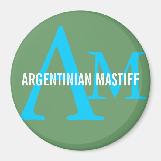 Argentijnse Mastiff Ras Monogram Ontwerp Magneet (Voorkant)