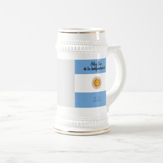 Argentijnse Onafhankelijkheidsdag vlag Bierpul (Voorkant rechts)