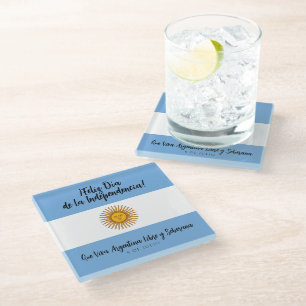 Argentijnse Onafhankelijkheidsdag vlag Glazen Onderzetter