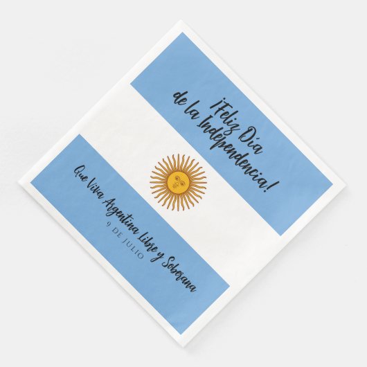 Argentijnse Onafhankelijkheidsdag vlag Servet (Hoek)