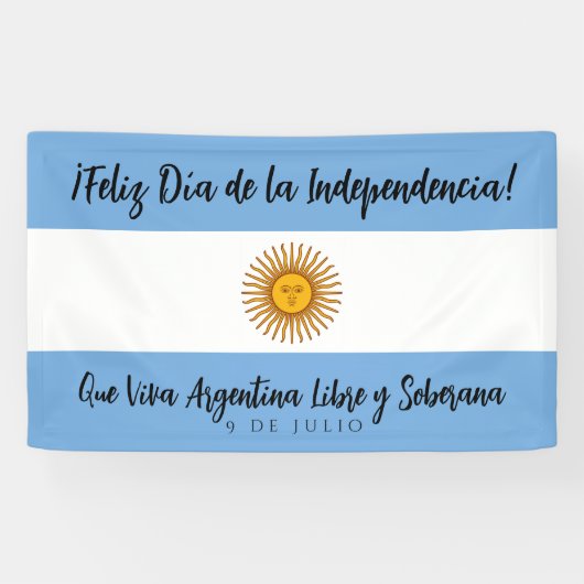 Argentijnse Onafhankelijkheidsdag vlag Spandoek (Horizontaal)