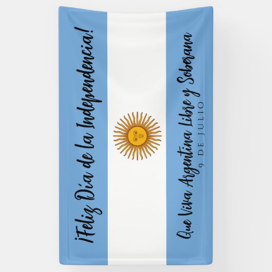 Argentijnse Onafhankelijkheidsdag vlag Spandoek (Verticaal)