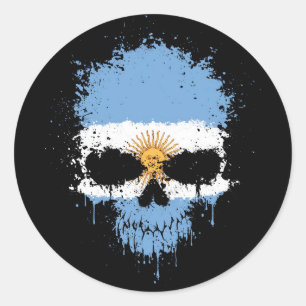 Argentijnse platter Skull Ronde Sticker