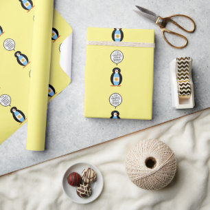Argentijnse pratende mevrouw pinguïn gepersonalise cadeaupapier