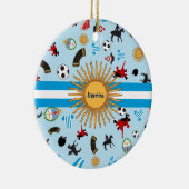 Argentijnse producten met vlag eroverheen keramisch ornament (Rechts)