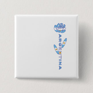 Argentijnse Roos Vierkante Button 5,1 Cm
