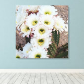 Argentijnse Saguaro Bloemen Canvas Afdruk (Insitu (Houten vloer))